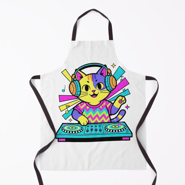 Item preview, Neon DJ Cat Colorful Music Vibes Sticker designed and sold by cannsuh.