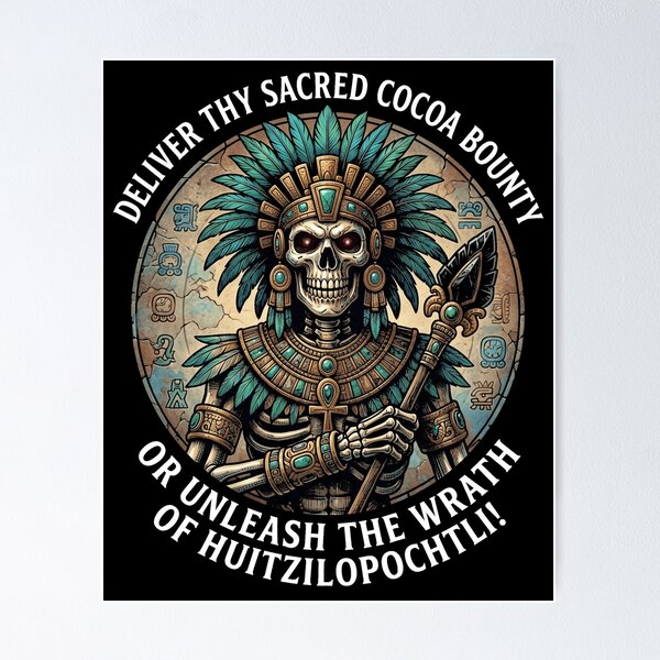 Item preview, Halloween Aztec Skeleton Cocoa Wrath Warrior designed and sold by d247.