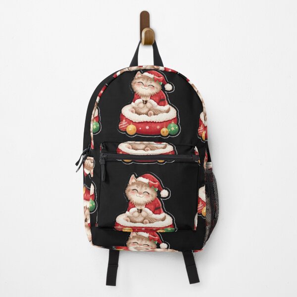 Item preview, Cute Christmas Cat with Santa Hat designed and sold by MargaretPolanco.