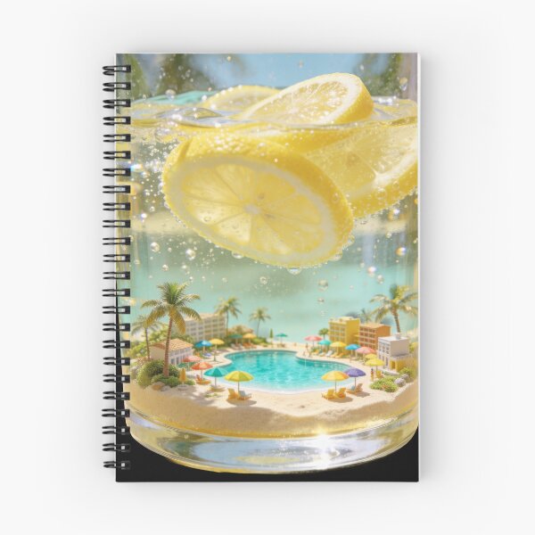 Item preview, Tropical Resort in Lemonade Glass - Surreal Summer Beach Art designed and sold by OksArtStudio.