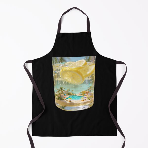 Item preview, Tropical Resort in Lemonade Glass - Surreal Summer Beach Art designed and sold by OksArtStudio.