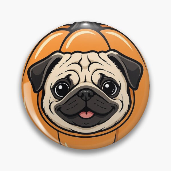 Item preview, Pug in Pumpkin Costume Shirt — Funny Halloween Dog Tee designed and sold by unthinkabletees.