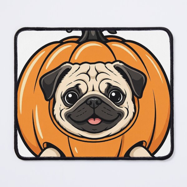 Item preview, Pug in Pumpkin Costume Shirt — Funny Halloween Dog Tee designed and sold by unthinkabletees.