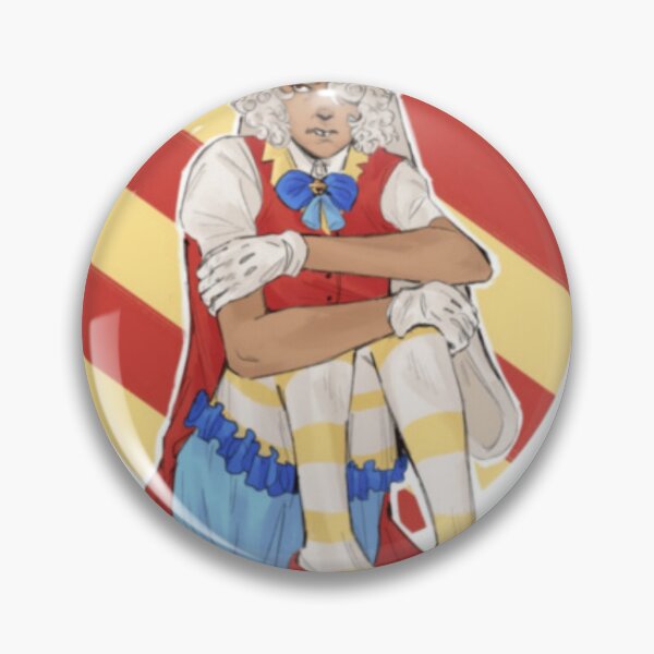 Artikelvorschau, Sitzender Hofnarr mit lockigem weißen Haar, Vintage-Zirkus entworfen und verkauft von EnidHolmes.