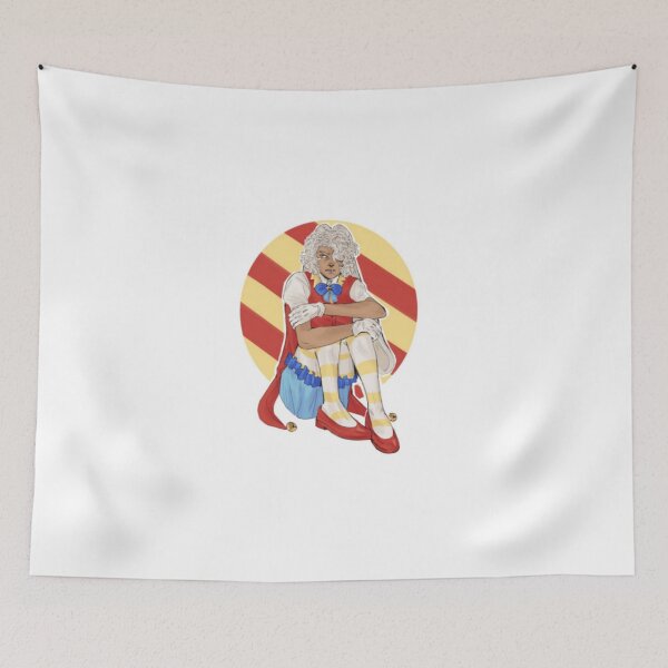 Item preview, Sitting Jester Character Curly White Hair Vintage Circus designed and sold by EnidHolmes.