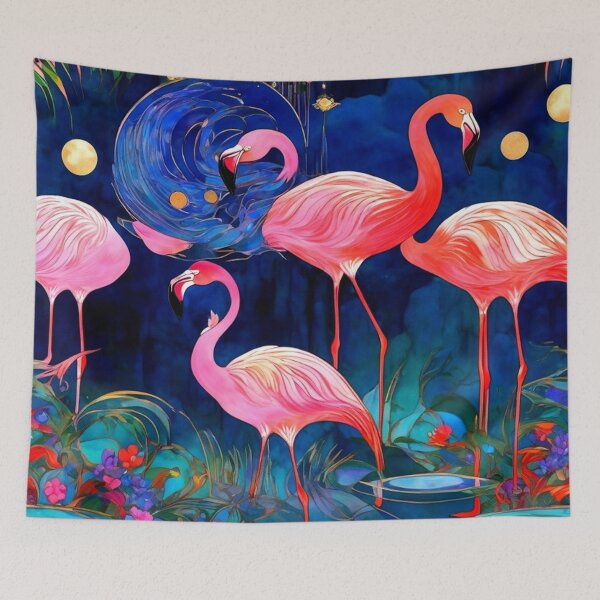 Item preview, Pink Flamingos In the Garden  designed and sold by TheDarkWardrobe.