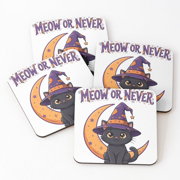 Item preview, Meow or Never Cat Shirt — Witchy Halloween Cat Tee designed and sold by unthinkabletees.
