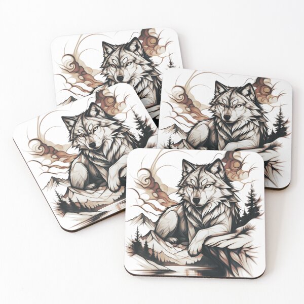 Item preview, timber wolf resting on a snowy mountain designed and sold by 123ks.