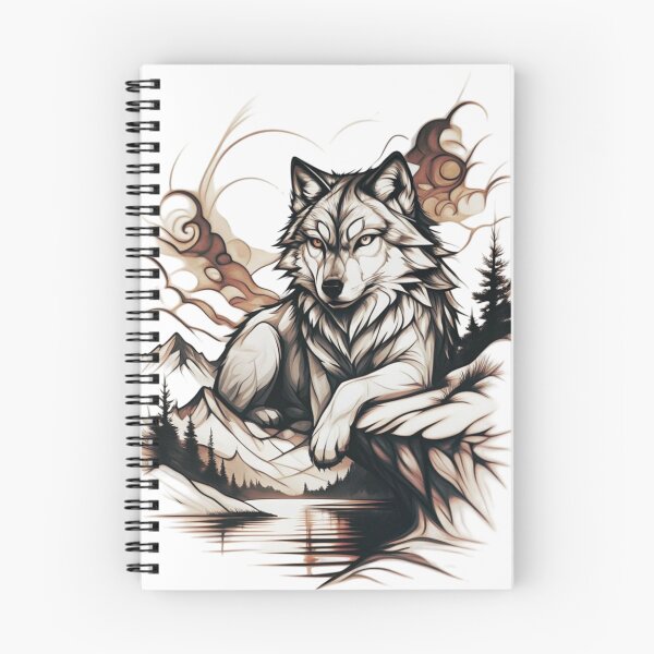 Item preview, timber wolf resting on a snowy mountain designed and sold by 123ks.