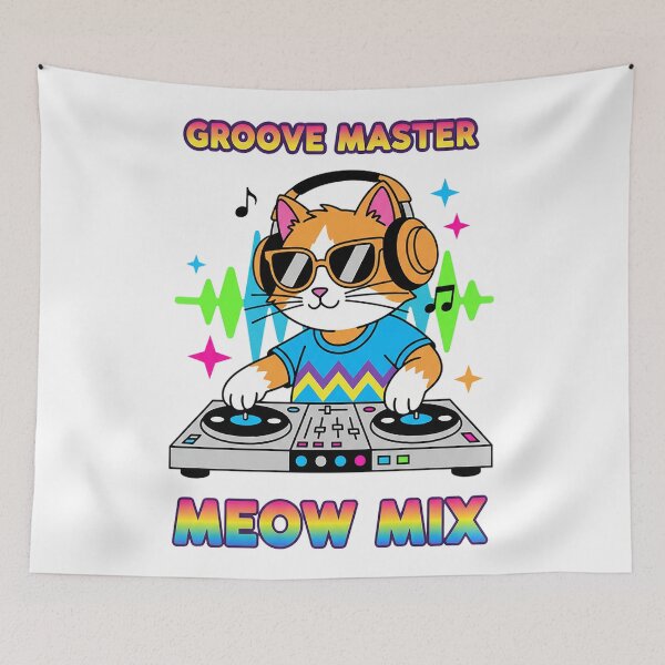 Item preview, Groove Master Meow Mix Funny DJ Cat Sunglasses Sticker designed and sold by cannsuh.