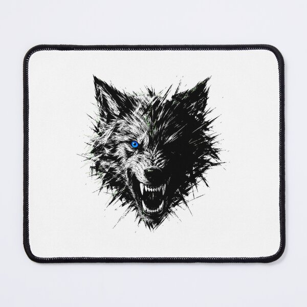 Item preview, Fierce Wolf Electric Blue Eye Wild Spirit designed and sold by nortowelcomics.