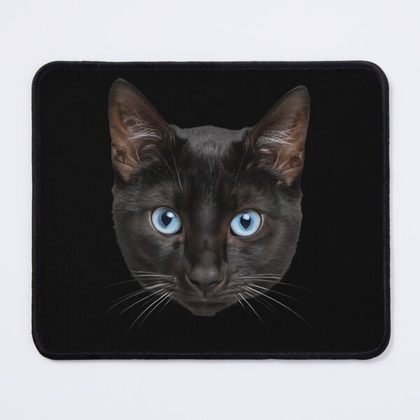 Item preview, Black Cat Face Blue Eyes Cat Portrait Feline Art designed and sold by cabana.space.