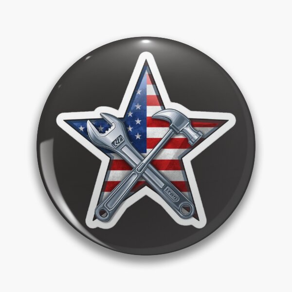 Item preview, American Flag Star with Construction Tools designed and sold by MargaretPolanco.