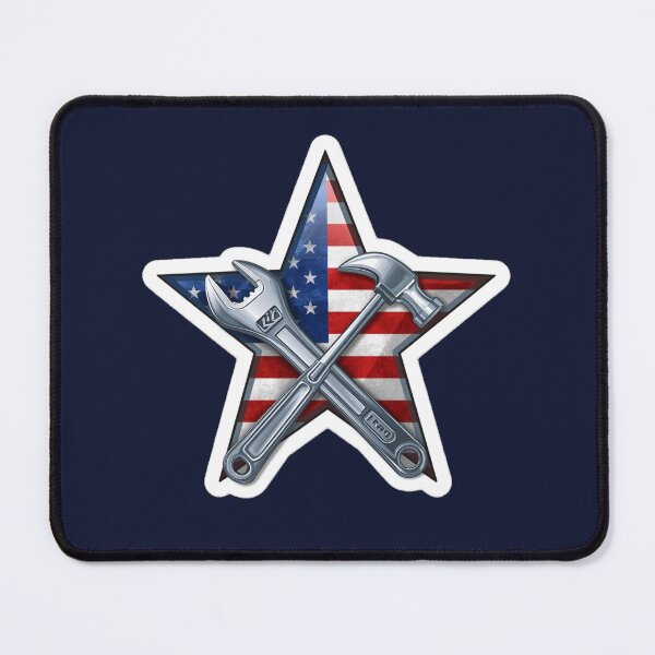 Item preview, American Flag Star with Construction Tools designed and sold by MargaretPolanco.