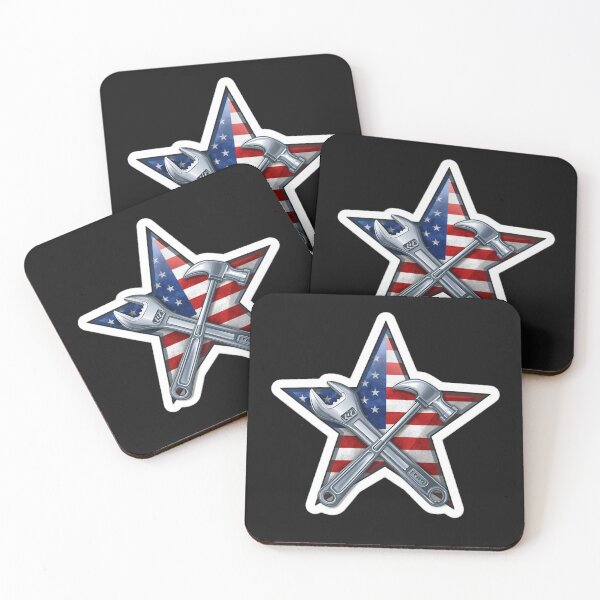 Item preview, American Flag Star with Construction Tools designed and sold by MargaretPolanco.