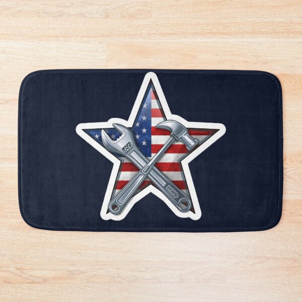 Item preview, American Flag Star with Construction Tools designed and sold by MargaretPolanco.