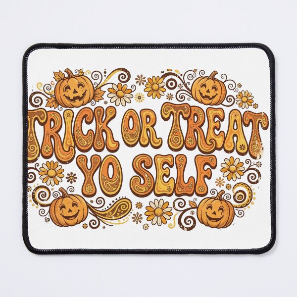 Item preview, Trick or Treat Yo Self Shirt — 70s Groovy Halloween Tee designed and sold by unthinkabletees.