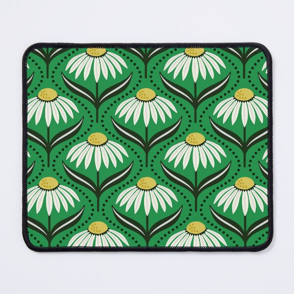 Item preview, Geometric wildflower daisies on green designed and sold by Jennifer Ladd.