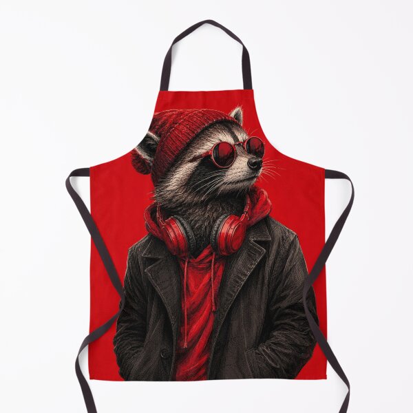 Item preview, Retrato de mapache rojo hipster urbano designed and sold by Pure Craft.