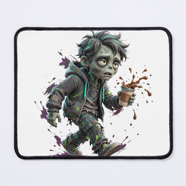 Item preview, Zombie Coffee Run Tired Morning Undead Chibi Funny Cute Art designed and sold by  One City Two Children Studio.