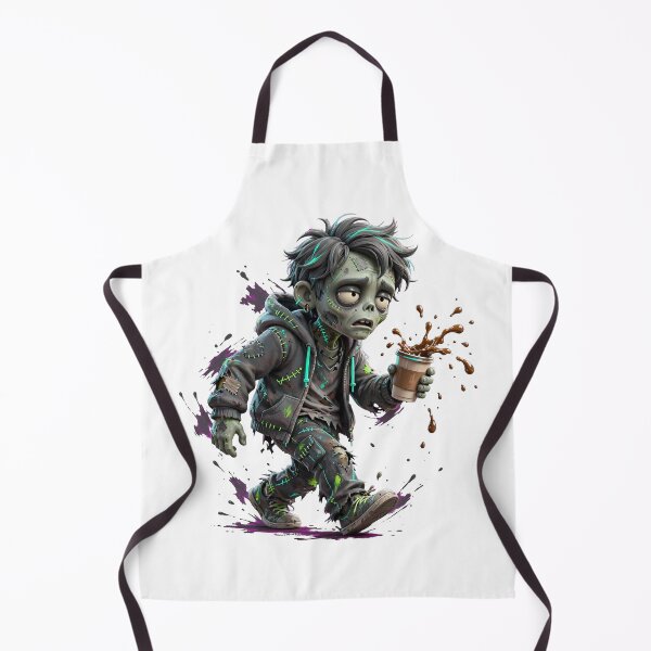 Item preview, Zombie Coffee Run Tired Morning Undead Chibi Funny Cute Art designed and sold by  One City Two Children Studio.