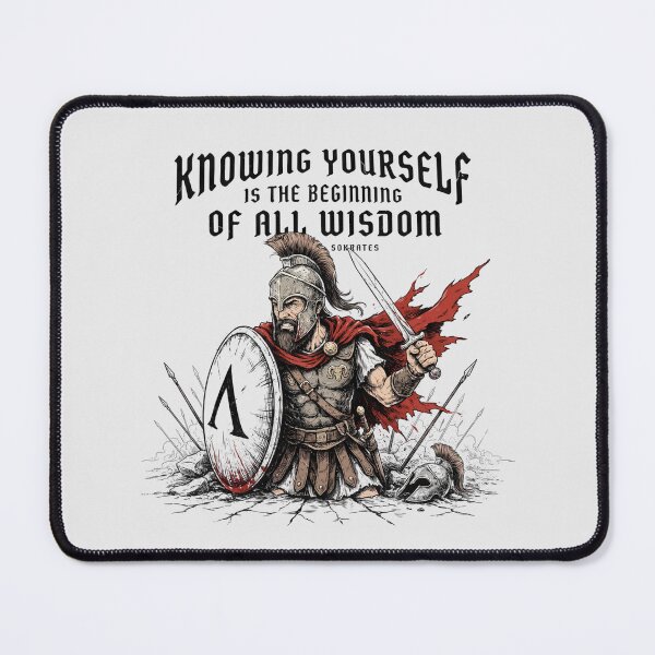 Item preview, Knowing Yourself Wisdom Quote Spartan Warrior Socrates designed and sold by Enea Kelo.