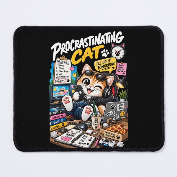 Item preview, Procrastinating Cat designed and sold by Meow Story .