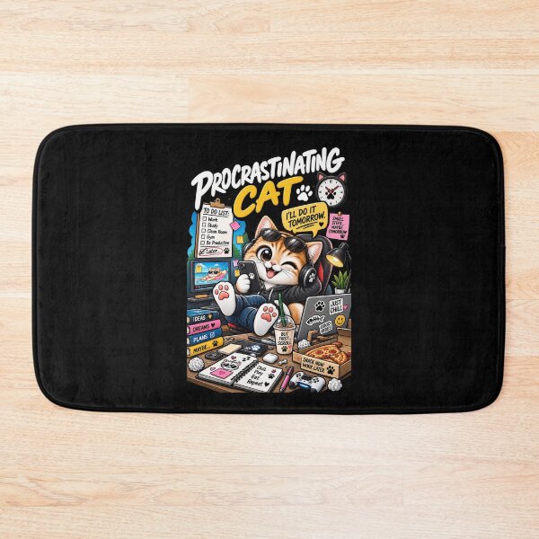 Item preview, Procrastinating Cat  designed and sold by Meow Story .