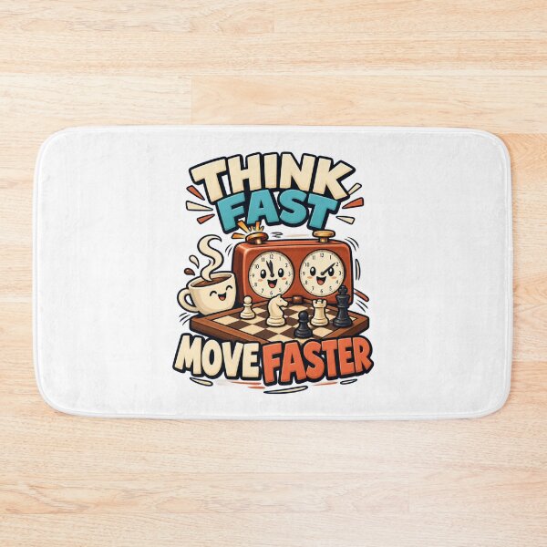 Item preview, Think Fast, Move Faster - Chess Clock Design designed and sold by Good Mood Foundry.