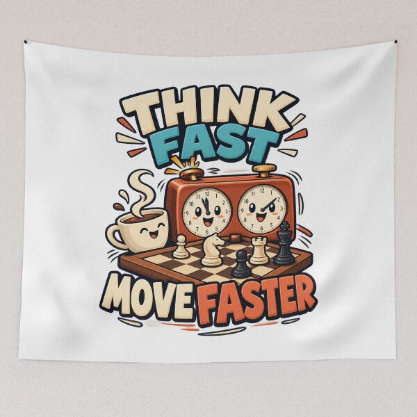 Item preview, Think Fast, Move Faster - Chess Clock Design designed and sold by Good Mood Foundry.