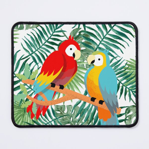 Item preview, Vibrant Watercolor Macaw Parrots in Tropical Jungle designed and sold by CreativeOlga.