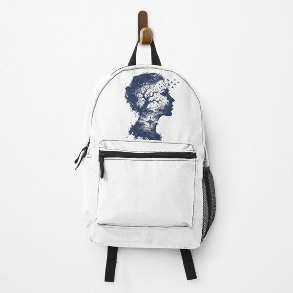 Item preview, Mind of Nature Tree Lighthouse Birds Double Exposure Aesthetic Art designed and sold by  One City Two Children Studio.