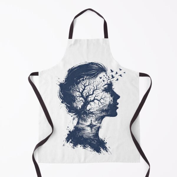 Item preview, Mind of Nature Tree Lighthouse Birds Double Exposure Aesthetic Art designed and sold by  One City Two Children Studio.