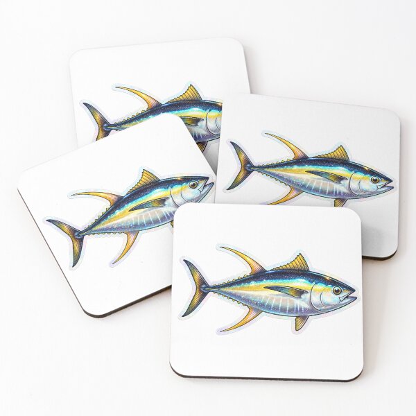 Item preview, Yellowfin Tuna Galaxy Holographic Sticker Art designed and sold by KenworksDigital.