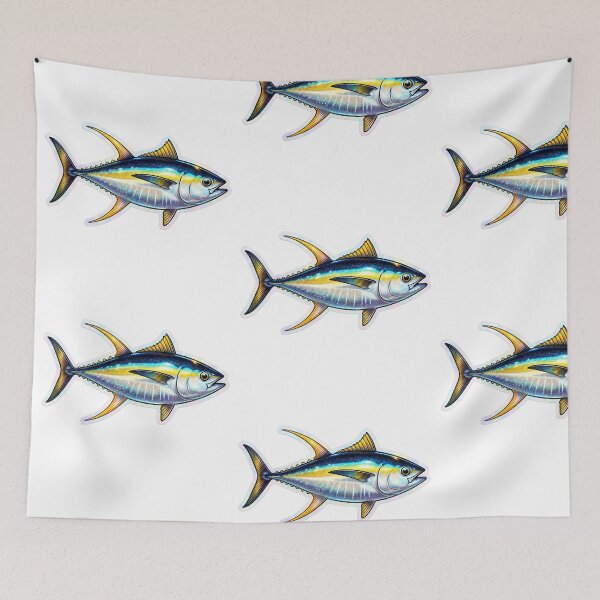 Item preview, Yellowfin Tuna Galaxy Holographic Sticker Art designed and sold by KenworksDigital.