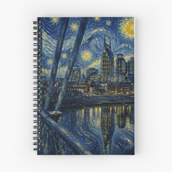 Item preview, Nashville Skyline • Starry Night Style • Batman Building Art designed and sold by GiftableGems.