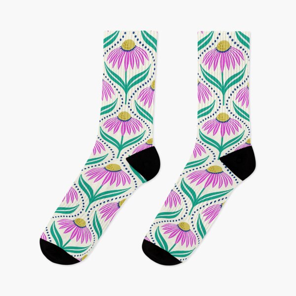 Item preview, Geometric wildflower daisies in magenta pink designed and sold by Jennifer Ladd.