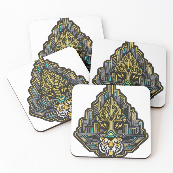 Item preview, Cyberpunk Tiger Circuit Tree City Badge Sticker designed and sold by cannsuh.