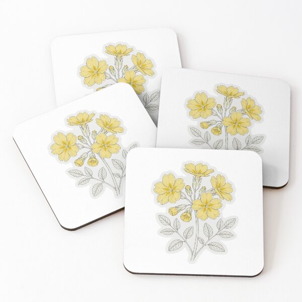 Item preview, Yellow Primrose Sticker | Primrose Die Cut Sticker | Fine Line Botanical Decal | Primrose Laptop Sticker designed and sold by FineLineBotanical .
