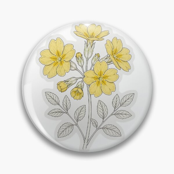 Item preview, Yellow Primrose Sticker | Primrose Die Cut Sticker | Fine Line Botanical Decal | Primrose Laptop Sticker designed and sold by FineLineBotanical .