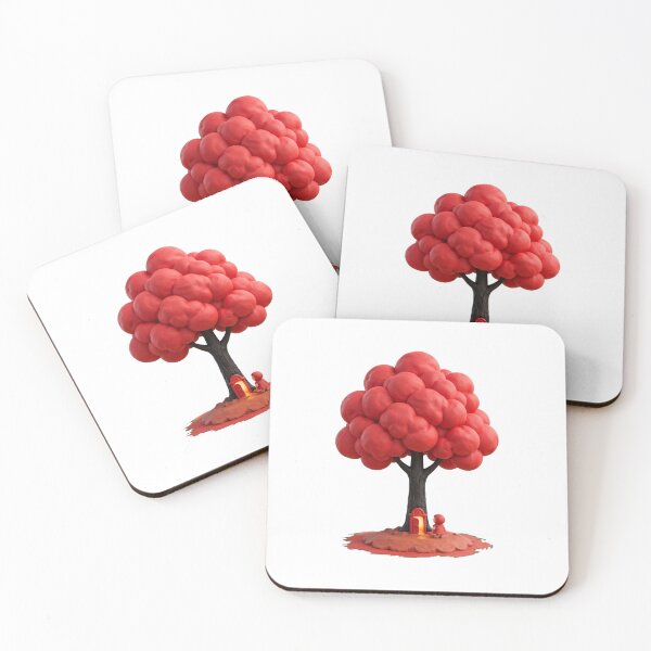 Item preview, Fairytale Magic Red Tree Tiny Door Cute Fantasy 3D Clay Art designed and sold by  One City Two Children Studio.