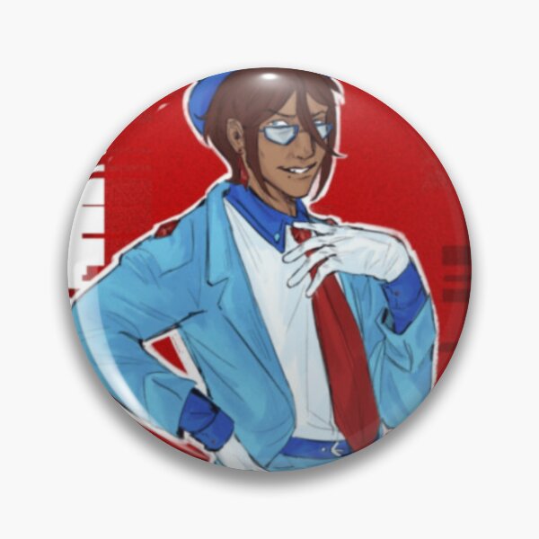 Item preview, Stylish Character in Blue Suit with Crown Hat and Red Tie Glitch designed and sold by EnidHolmes.