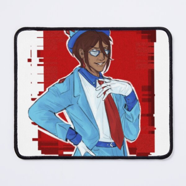 Item preview, Stylish Character in Blue Suit with Crown Hat and Red Tie Glitch designed and sold by EnidHolmes.