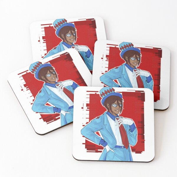 Item preview, Stylish Character in Blue Suit with Crown Hat and Red Tie Glitch designed and sold by EnidHolmes.