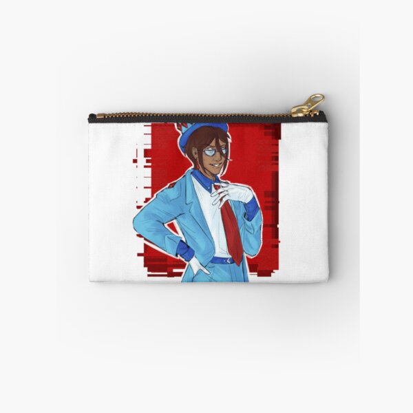 Item preview, Stylish Character in Blue Suit with Crown Hat and Red Tie Glitch designed and sold by EnidHolmes.