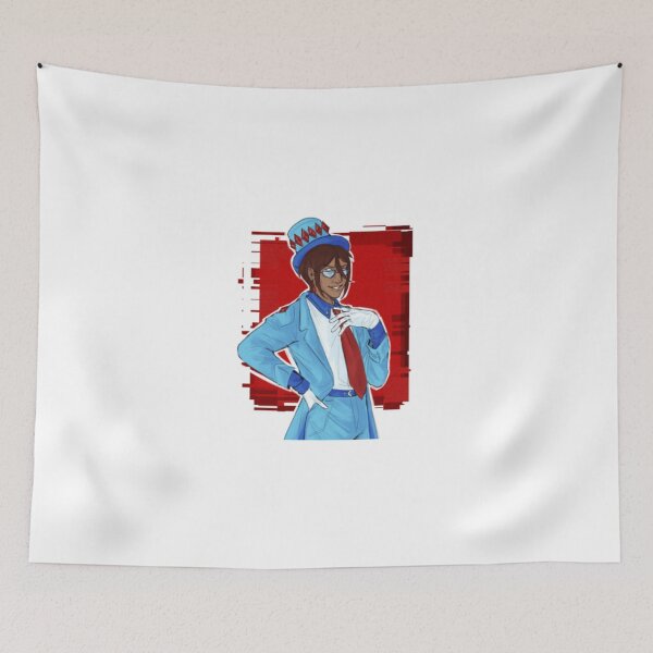 Item preview, Stylish Character in Blue Suit with Crown Hat and Red Tie Glitch designed and sold by EnidHolmes.