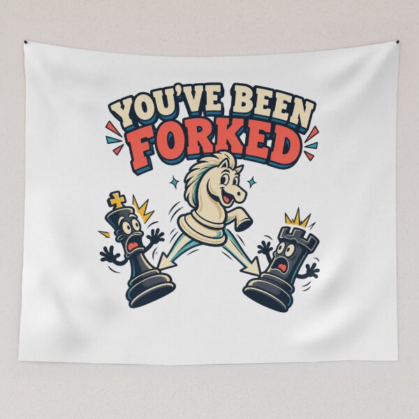 Item preview, You've Been Forked - Funny Chess Knight designed and sold by Good Mood Foundry.