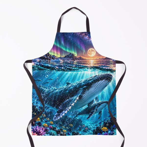 Item preview, Humpback whales under the Northern Lights – A magical underwater world designed and sold by AnjaSarahArt.