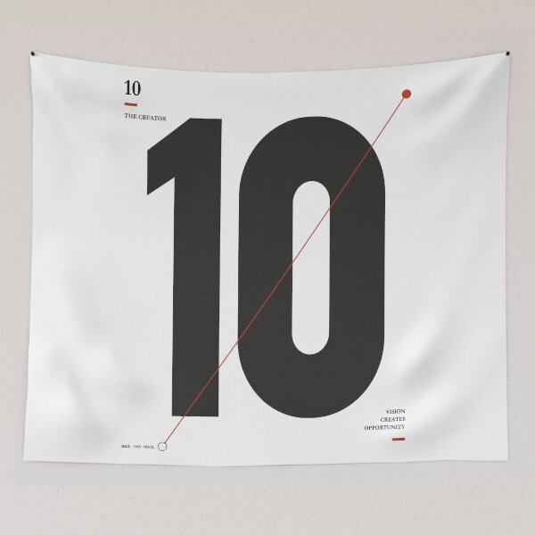 Item preview,  Minimalist Football Number 10 Print, Playmaker Art, Soccer Print, Sports Decor, Modern Football Illustration designed and sold by Studio pod Burom.