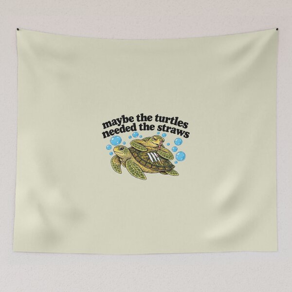 Item preview, Maybe the Turtles Needed the Straws, Funny Turtle designed and sold by Sallyjoywaxart.